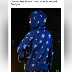 Coraline Star Glow-In-The-Dark Girls Hooded Cardigan